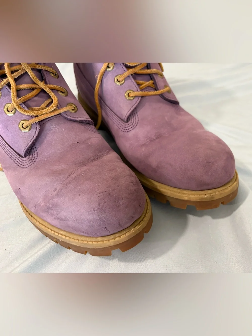 Timberland Premium 6-Inch Waterproof Boots in a Purple Nubuck